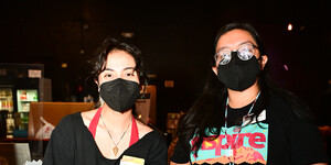 (left to right) Yitazba Largo-Anderson and Elena Dominguez tabling at Phoenix Zine Fest 2024 