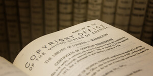 An open U.S. Copyright Office of the U.S.A. records book