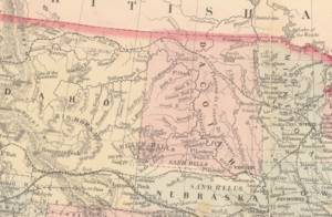 The Idaho Territory in 1863, showing Oregon, Dakota Territory, Minnesota, Washington Territory, and British America. 