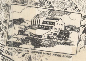 a picture of the Old Dominion Copper Mine, which at its peak was one of the largest copper mines in the state.